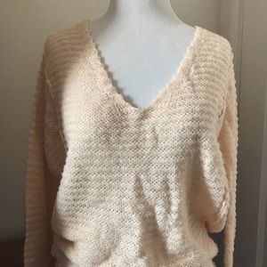 Like New Free People Knit V-Neck Raglan Sweater